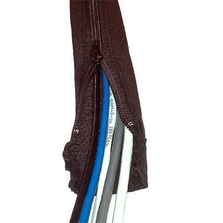 ELECTRIDUCT Expandable Braided Zipper Sleeving Wrap- 1.25" x 3ft- Black BS-ZIPPER-125-3-BK